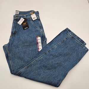 Lee Carpenter Jeans Mens 29x30 Loose Fit Blue Denim Workwear Pants NWT